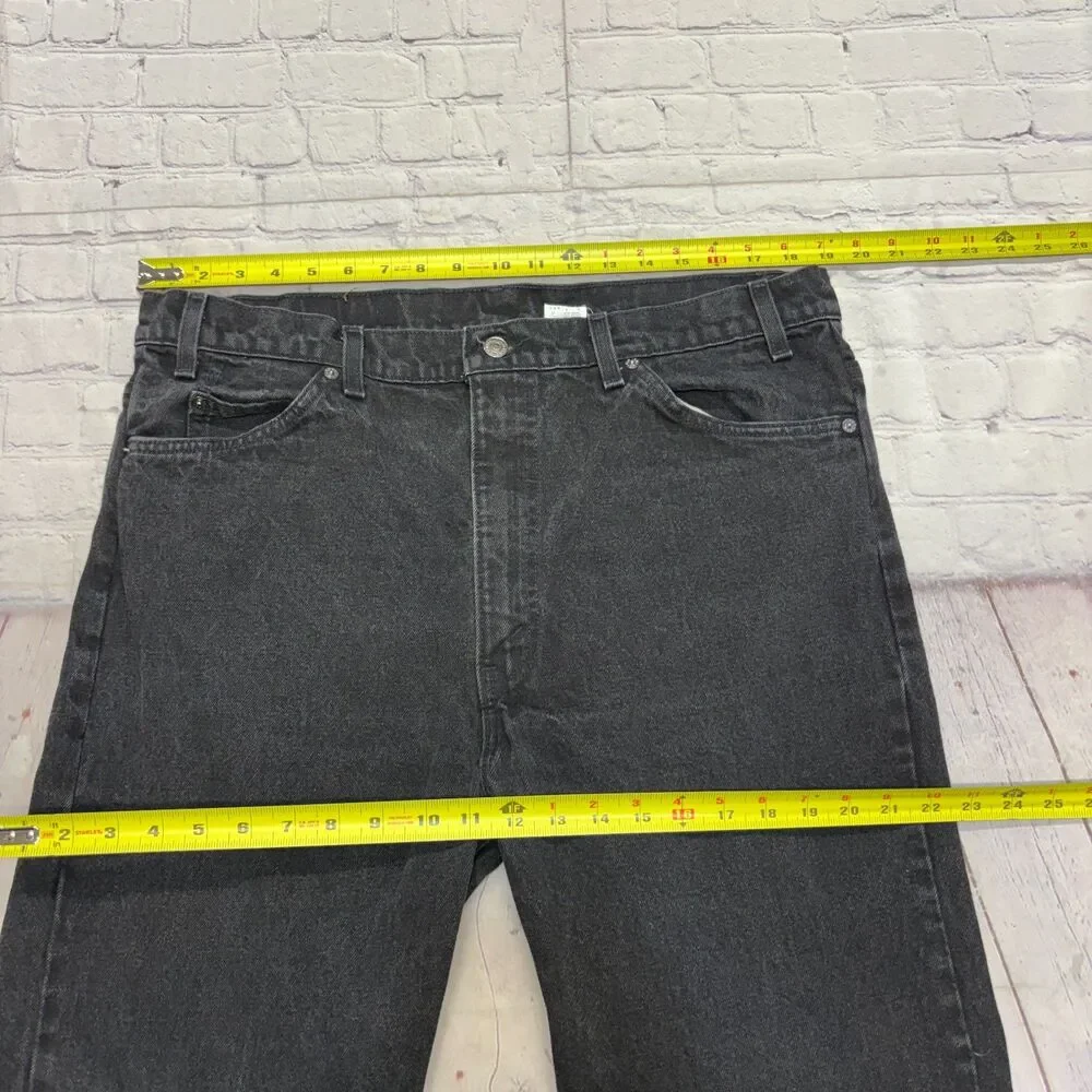 Vintage Levi's 505 Orange Tab Regular Fit Size 40x30 Black Denim USA C130 -14